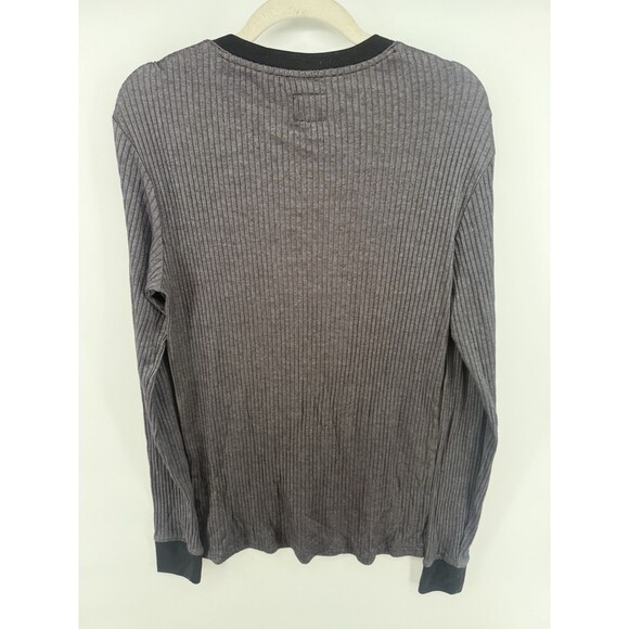 Mens Guess Long Sleeve Black Ribbed Crewneck Shirt Size Small - Picture 2 of 4